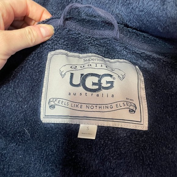 UGG Cozy Fleece-Lined Robe in navy size s - Picture 4 of 10